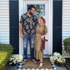 By the River Green Peasant Dress